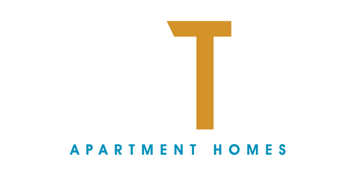the logo for apartment homes with a t in the middle