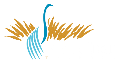 a blue peacock with wings drawn in blue and orange with