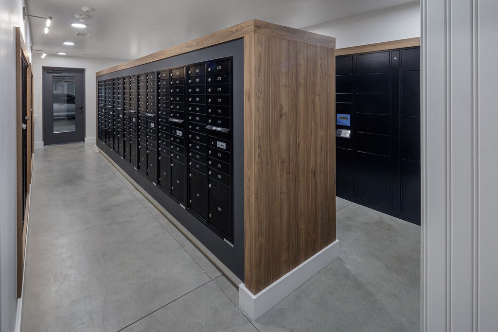 a view of the wine lockers in the tasting room