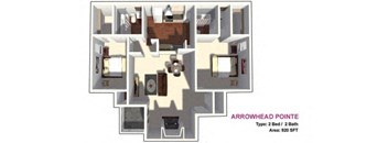 2x2 junior floor plan 920 sf