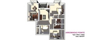 3x2 floor plan 1254 sf