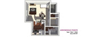 studio floor plan 497 sf