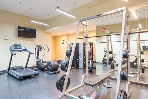 Gym at Nob Hill Tower Apartments, California