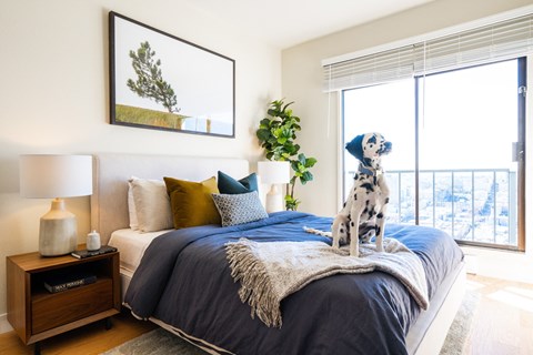 Bedroom at Nob Hill Tower Apartments, San Francisco, CA