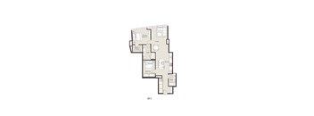 A floor plan of apartment 2B-C showing the layout of the rooms.