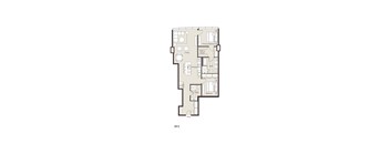 A floor plan of a two bedroom apartment.