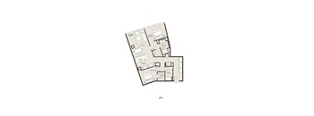 A floor plan of apartment 2B-J shows a living room, two bedrooms, a kitchen, a bathroom, a washbasin, a toilet, a WC, and an entryway.