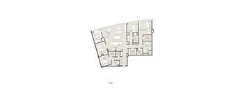 A floor plan of a house with a living room, kitchen, dining room, and multiple bedrooms.