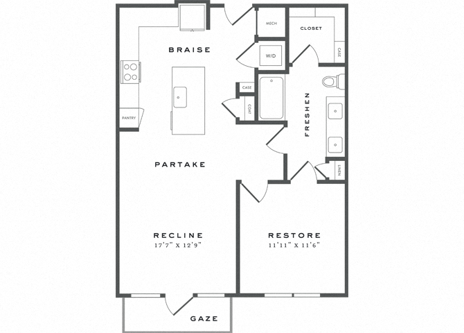 One Bedroom Floorplan