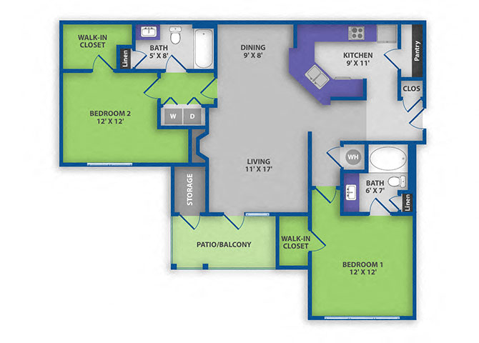 Campbell two bedroom two bathroom