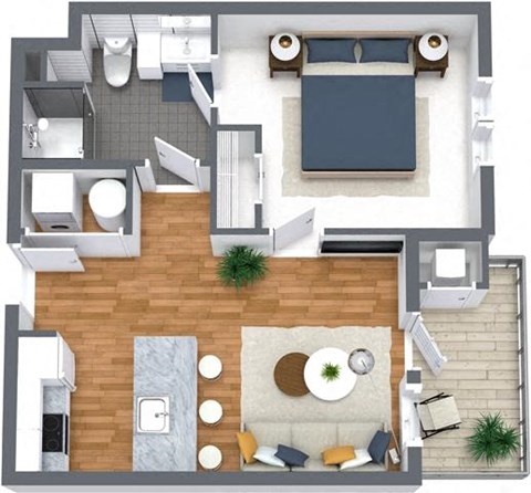 Confluence One Bedroom One Bathroom