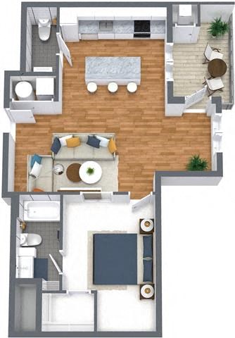 Flatwater One Bedroom One and a half Bathrooms