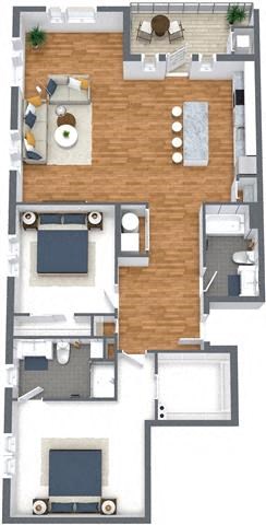 Hollywood Two Bedrooms Two Bathrooms