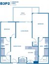 B3P2 Floor Plan B3P2 1,143 sq.ft. Floor Plan at Sherman Circle, California