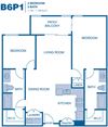 B6P1 Floor Plan B6P1 Floor Plan at Sherman Circle, California, 91405