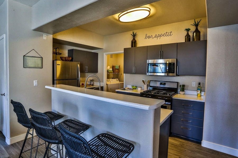 Gourmet Kitchen With Island at Solitude at Centennial, Las Vegas, NV, 89131