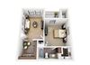 A1 Floor plan 1 Bed - 1 Bath |597 sq. ft.