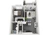 furnished 3D rendering of floor plan A1