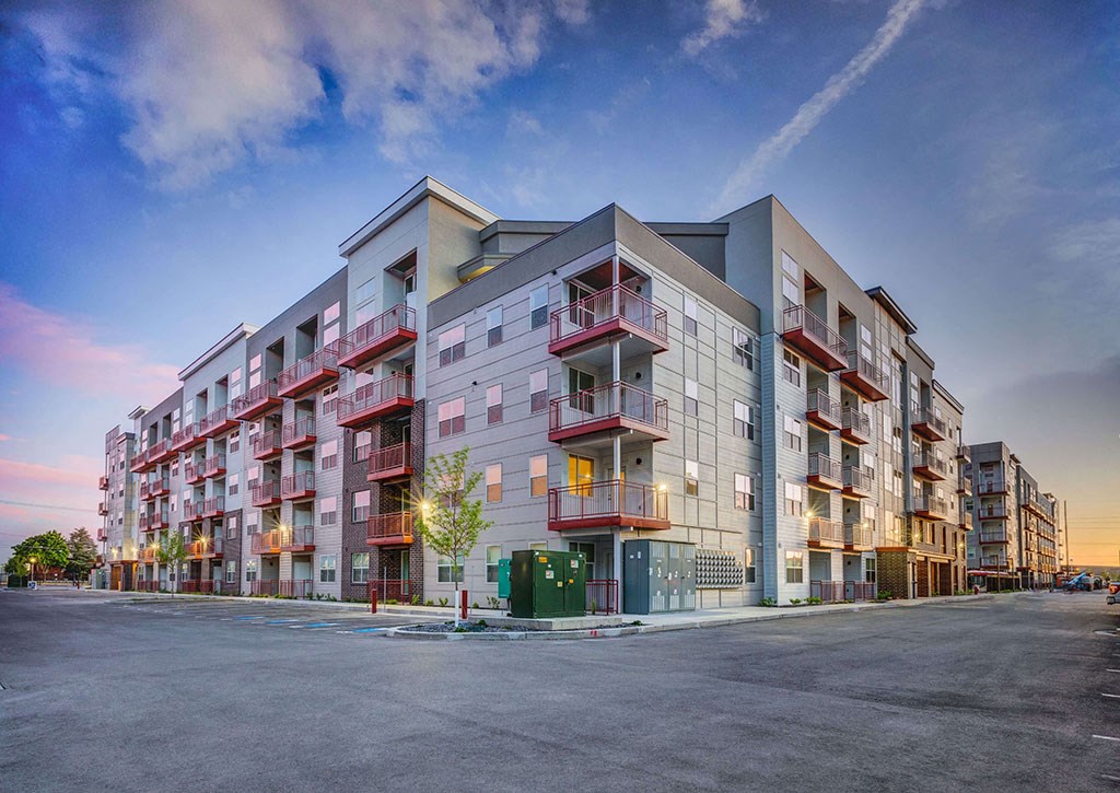 a building with a street in front of it
