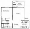 One bedroom one bathroom 1A floor plan One bedroom one bathroom 1A floor plan at The Ashton, Corona, CA, 92879