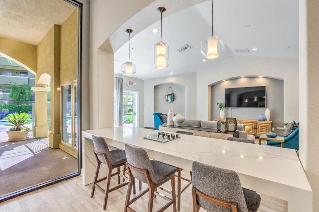 Clubhouse Dining  at Stone Canyon Apartments, Riverside, California