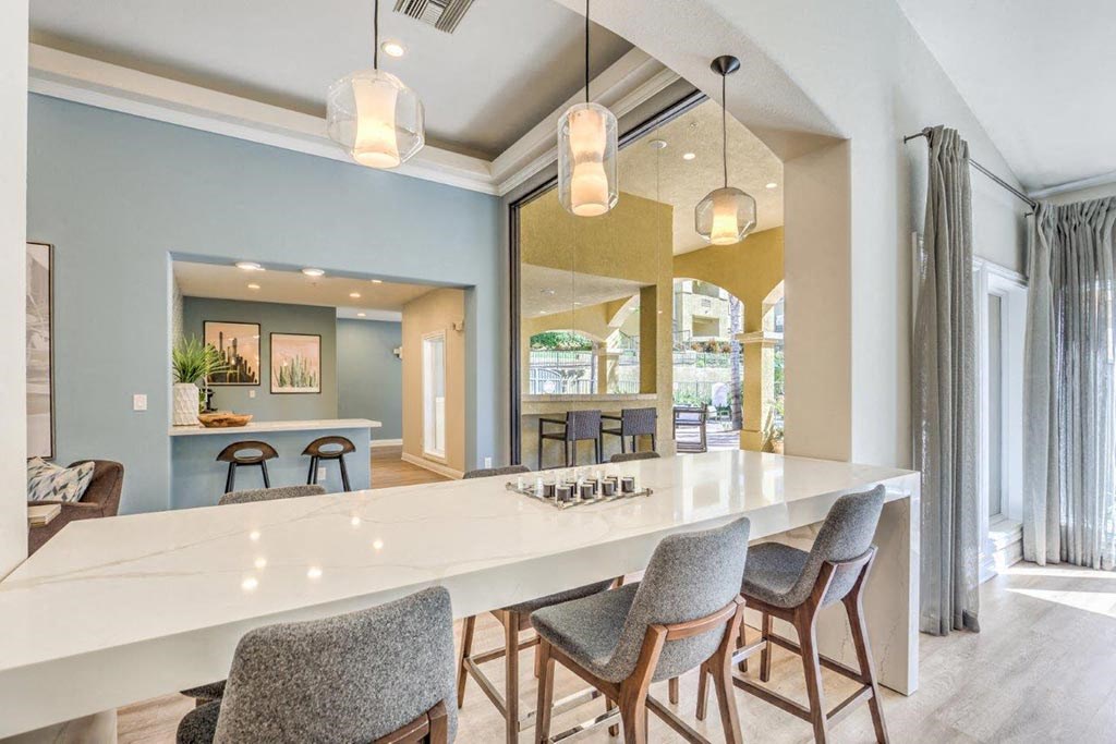 Clubhouse dining area  at Stone Canyon Apartments, Riverside