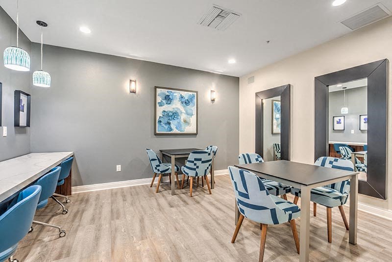 Cyber Lounge area  at Stone Canyon Apartments, California