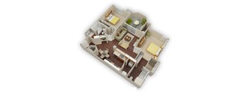 2 bed 2 bath J Granite floor plan  at Stone Canyon Apartments, Riverside