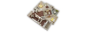 2 bed 2 bath A Travertine floor plan  at Stone Canyon Apartments, Riverside, 92507