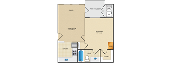A1 floor plan 597 sf