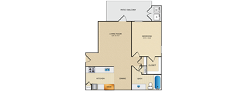 A2 floor plan 735 sf