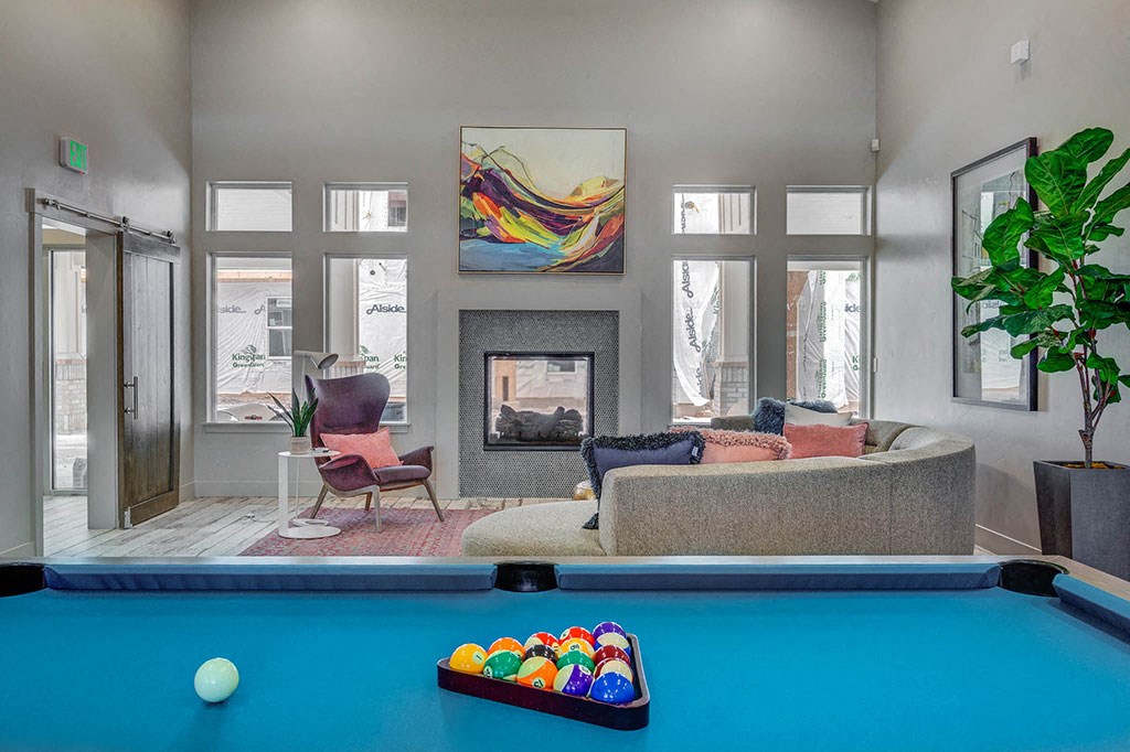 Clubhouse with billiards table