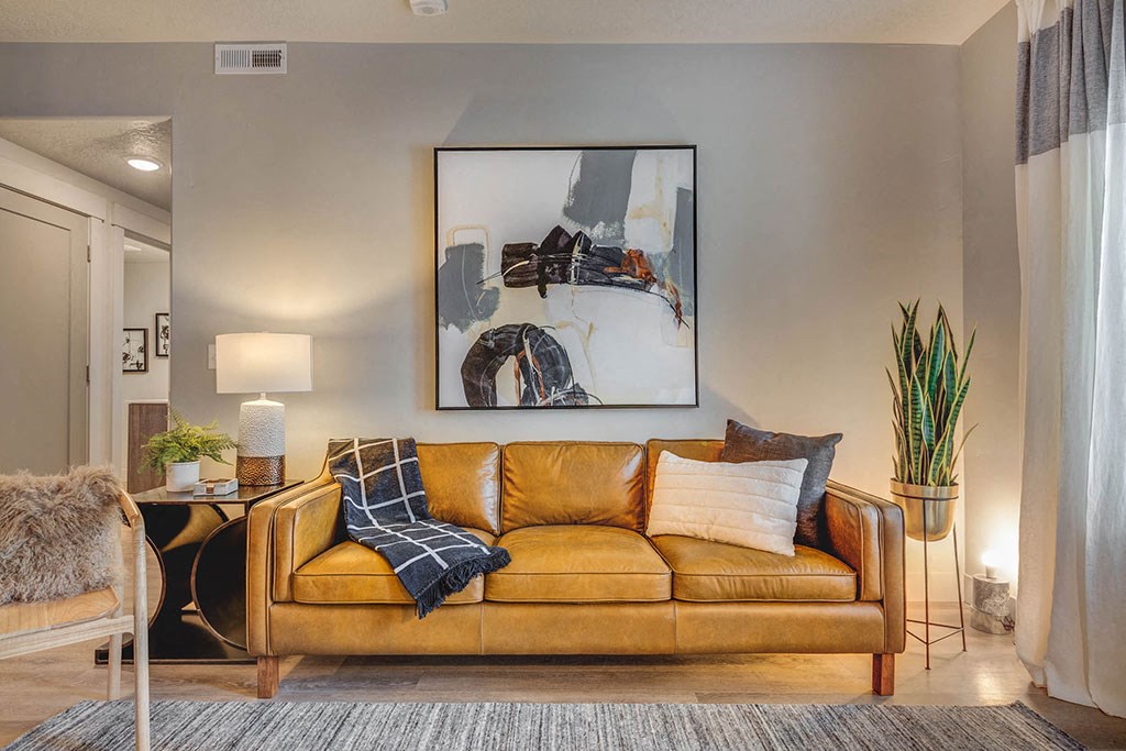 Model living room couch