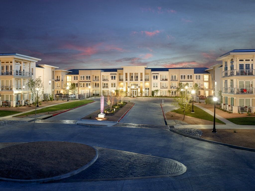 building exterior at night