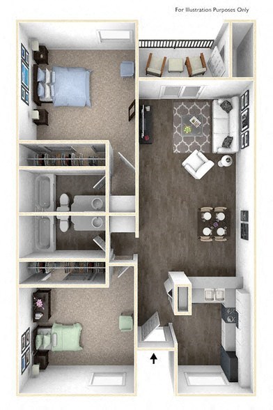 Two Bedroom Two Bathroom