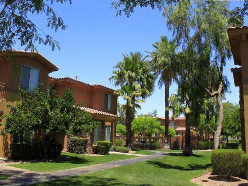 green belt with walking path