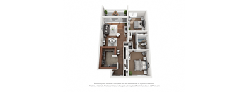 two bedroom one bathroom floorplan