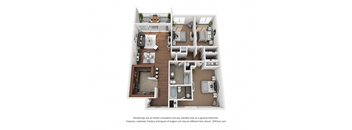 three bedroom two bathroom floorplan