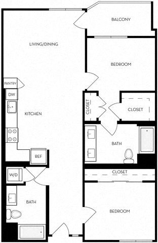 Two bedroom two bathroom