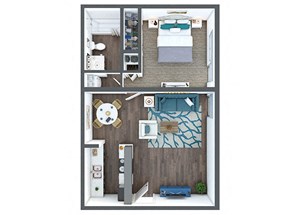Floorplan Photos Gallery One Bedroom One Bathroom at 5400 Vistas, Las Vegas, Nevada