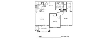 Type 2 A 2 Bedroom Floor Plan
