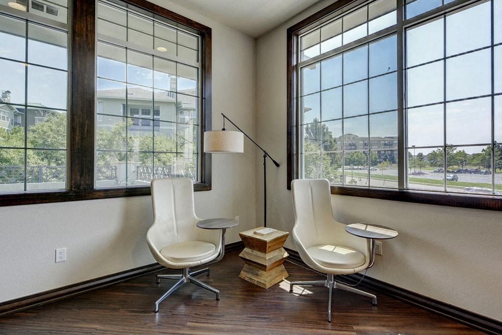 Chairs sitting area by windows