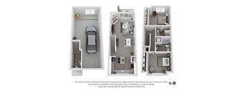 22CB 875 sq.ft. Floor Plan at Lionsgate South, Oregon, 97124