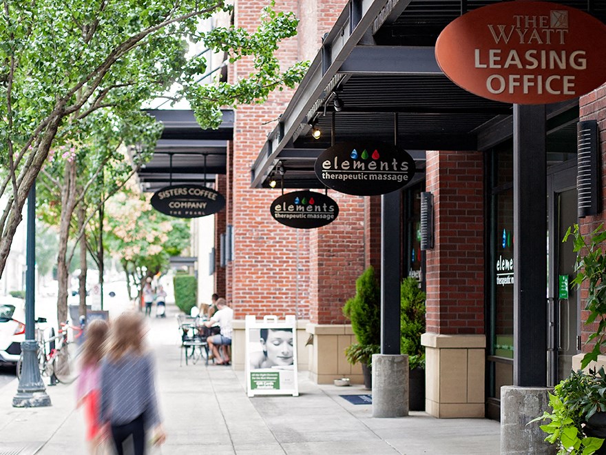 local shopping scene at The Wyatt, Oregon