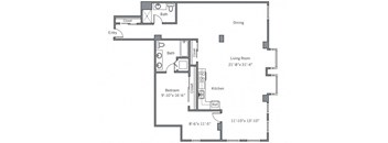 12CC Floor plan at The Wyatt, Oregon, 97209