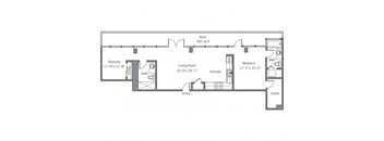 22CA Floor plan at The Wyatt, Portland, 97209
