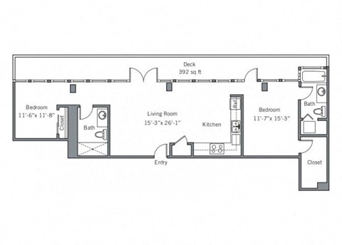 22CA Floor plan at The Wyatt, Portland, 97209
