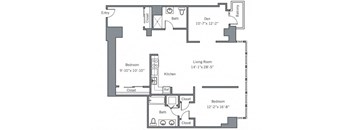 22CLB Floor plan at The Wyatt, Oregon, 97209