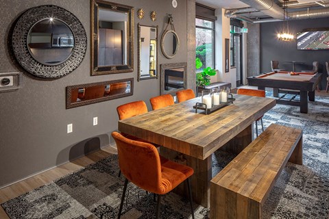Clubhouse Dining Area at The Wyatt, Portland, Oregon