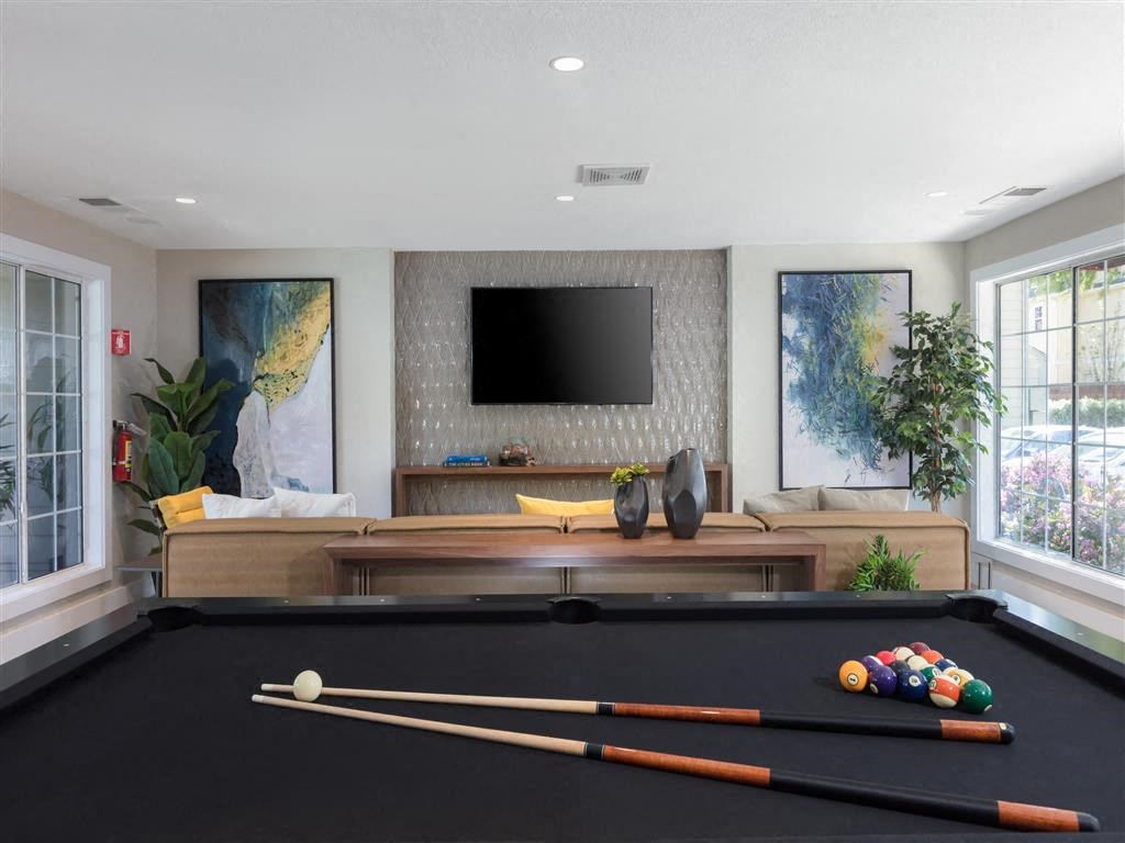 Game room with billiards